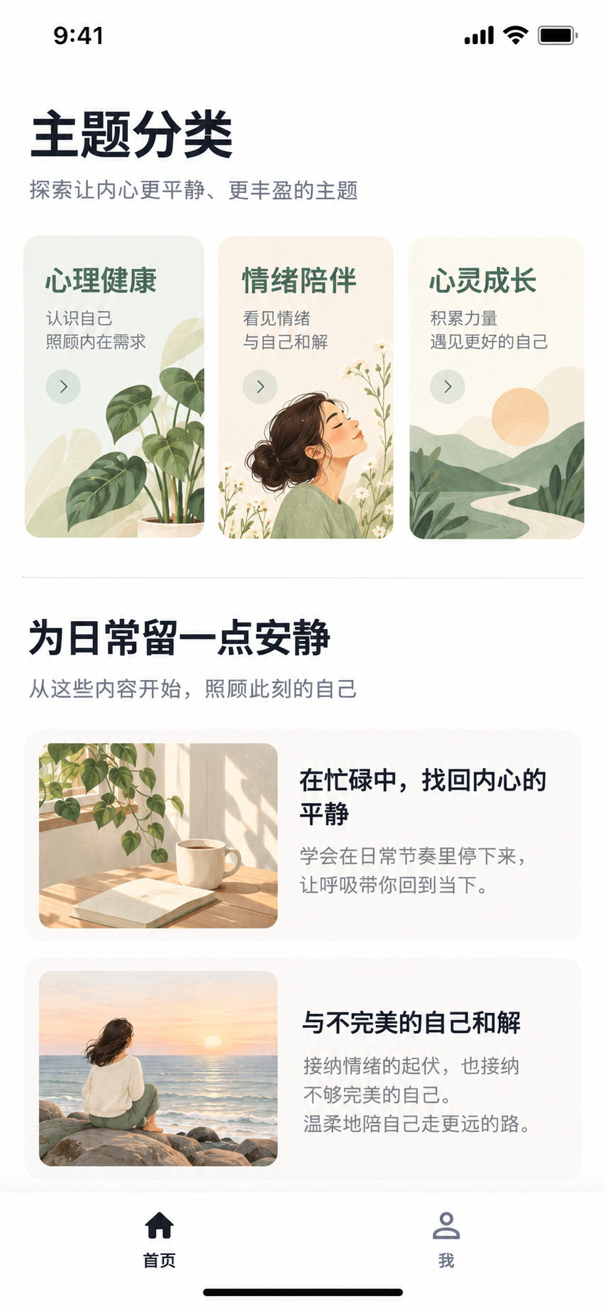主题分类界面示意图