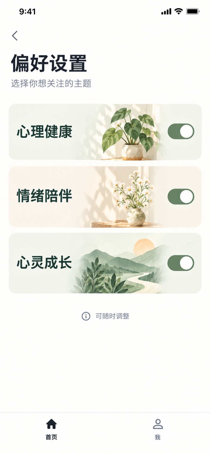 偏好设置界面示意图
